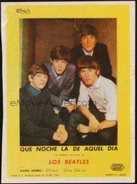 5z117 HARD DAY'S NIGHT Spanish herald '64 great image of The Beatles in their first film!