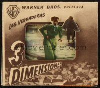 5z130 HOUSE OF WAX Spanish herald '53 3-D, cool die-cut cover to create great 3D effect!