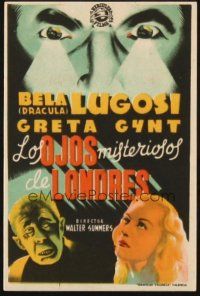 5z131 HUMAN MONSTER Spanish herald R40s completely different art of Bela Lugosi, Edgar Wallace!