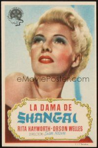 5z152 LADY FROM SHANGHAI Spanish herald '48 super close up of sexy blonde Rita Hayworth!