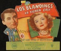 5z183 MR. BLANDINGS BUILDS HIS DREAM HOUSE die-cut Spanish herald '49 Cary Grant, Myrna Loy, cool!