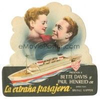5z198 NOW, VOYAGER die-cut Spanish herald '48 Bette Davis, Paul Henreid, different ship image!