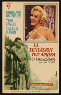 5z245 SEVEN YEAR ITCH Spanish herald '63 Billy Wilder, different image of sexy Marilyn Monroe!