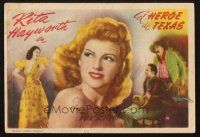 5z298 TROUBLE IN TEXAS Spanish herald '52 super sexy Rita Hayworth top-billed over Tex Ritter!