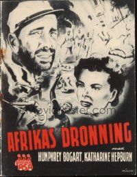 5z319 AFRICAN QUEEN Danish program '52 Humphrey Bogart & Katharine Hepburn, different images!