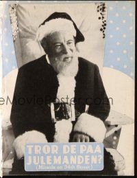 5z356 MIRACLE ON 34th STREET Danish program '47 Edmund Gwenn as Santa Claus on cover!