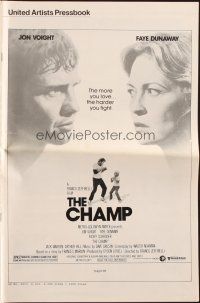 5z468 CHAMP pressbook '79 great image of Jon Voight boxing with Ricky Schroder, Faye Dunaway!