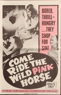 5z491 COME RIDE THE WILD PINK HORSE pressbook '66 Joe Sarno, they shop for sin & sex!