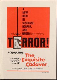 5z540 EXQUISITE CADAVER pressbook '69 a lover's passionate embrace or the cold caress or death!
