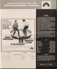 5z605 GUNFIGHT pressbook '71 people pay to see Kirk Douglas and Johnny Cash try to kill each other