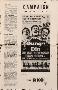 5z606 GUNGA DIN pressbook R57 Cary Grant, Douglas Fairbanks Jr. & Victor McLaglen!