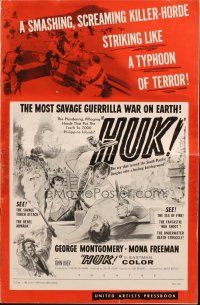 5z634 HUK pressbook '56 earth-quaking terror of the killer-horde of the Philippines!