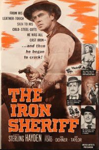 5z652 IRON SHERIFF pressbook '57 Sterling Hayden was all cast iron, Constance Ford!