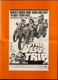 5z661 JESUS TRIP pressbook '71 nun Sister Anna rides with bikers, cool artwork!