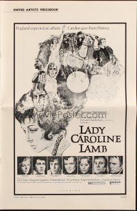 5z679 LADY CAROLINE LAMB pressbook '73 directed by Robert Bolt, great art of Sarah Miles & cast!