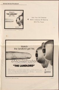 5z682 LANDLORD pressbook '70 erotic image of finger pushing doorbell, directed by Hal Ashby!