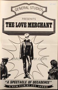 5z710 LOVE MERCHANT pressbook '65 Joseph Sarno, a spectacle of decadence & sex!