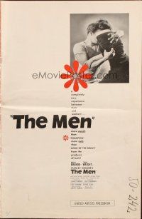 5z732 MEN pressbook '50 very first Marlon Brando, Jack Webb, directed by Fred Zinnemann!