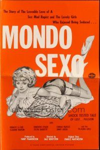 5z737 MONDO SEXO pressbook '67 the story of the loveable love of a sex mad rapist & his victims!
