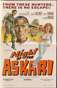 5z759 NIGHT OF THE ASKARI pressbook '78 Albino, Christopher Lee, there is no escape from them!