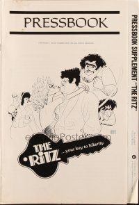 5z828 RITZ pressbook '76 Jack Weston, Jerry Stiller, Rita Moreno, great Al Hirschfeld art!