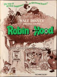 5z830 ROBIN HOOD pressbook '73 Walt Disney's cartoon version, the way it REALLY happened!