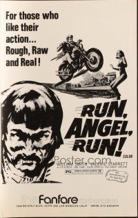 5z835 RUN ANGEL RUN pressbook R75 William Smith, Valerie Starrett, raw and violent bikers!