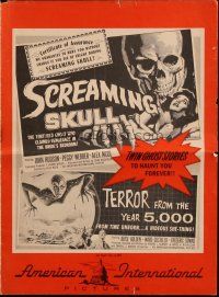 5z842 SCREAMING SKULL/TERROR FROM THE YEAR 5,000 pressbook '58 cool AIP horror double-bill!