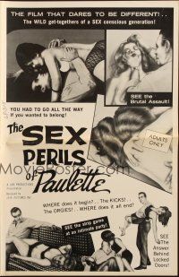 5z855 SEX PERILS OF PAULETTE pressbook '65 the orgies, where does it all end, Doris Wishman!