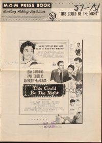 5z921 THIS COULD BE THE NIGHT pressbook '57 Jean Simmons between Paul Douglas & Anthony Franciosa!