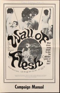 5z964 WALL OF FLESH pressbook '67 what drives young people to play wa-out games of illicit love!
