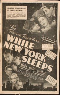 5z977 WHILE NEW YORK SLEEPS pressbook '38 Jean Rogers, Michael Whalen, Chick Chandler