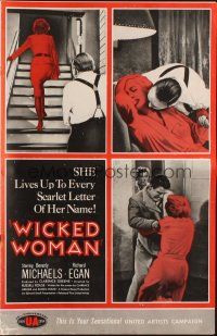 5z983 WICKED WOMAN pressbook '53 bad girl Beverly Michaels, Richard Egan, film noir!