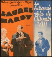5z199 OLIVER THE EIGHTH Spanish herald '34 Stan Laurel & Oliver Hardy Henry VIII parody, different!