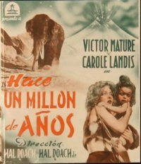 5z201 ONE MILLION B.C. Spanish herald '40 different images of caveman Victor Mature & Landis!