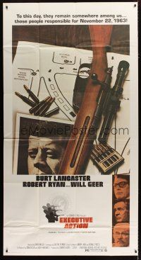 6a468 EXECUTIVE ACTION 3sh '73 Burt Lancaster, Robert Ryan, JFK assassination, wild image!