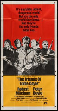 6a473 FRIENDS OF EDDIE COYLE int'l 3sh '73 Robert Mitchum lives in a violent, dangerous world!
