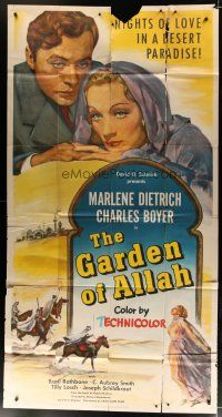 6a479 GARDEN OF ALLAH 3sh R49 art of Marlene Dietrich, Charles Boyer, nights of love in paradise!