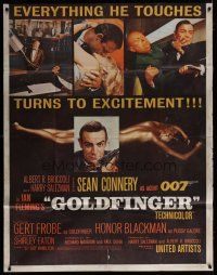 6a486 GOLDFINGER INCOMPLETE 3sh '64 great images of Sean Connery as James Bond 007!
