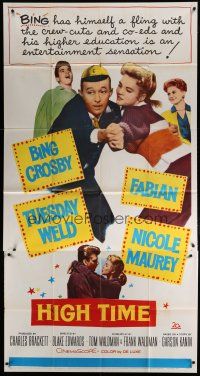 6a503 HIGH TIME 3sh '60 Blake Edwards directed, Bing Crosby, Fabian, sexy young Tuesday Weld!