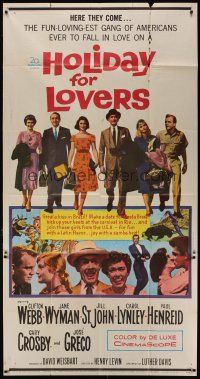 6a506 HOLIDAY FOR LOVERS 3sh '59 Jane Wyman, Jill St. John & Lynley steal kisses in Brazil!