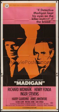 6a549 MADIGAN 3sh '68 Richard Widmark, Henry Fonda, Don Siegel, sexy artwork!