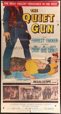 6a591 QUIET GUN 3sh '57 Forrest Tucker, sexy Mara Corday, the most violent vengeance in the West!