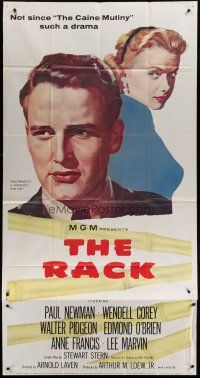 6a594 RACK 3sh '56 art of young Paul Newman & sexy Anne Francis, written by Rod Serling!