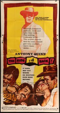 6a599 RIDE BACK 3sh '57 Anthony Quinn, it goes way out where no western ever rode before!
