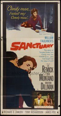6a613 SANCTUARY 3sh '61 William Faulkner, art of Lee Remick, the truth about Temple Drake!