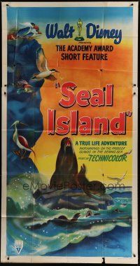 6a617 SEAL ISLAND 3sh '49 cool art from Walt Disney True Life documentary!