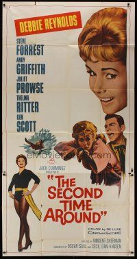 6a619 SECOND TIME AROUND 3sh '61 Debbie Reynolds with gun, Andy Griffith, Juliet Prowse