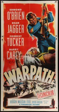 6a671 WARPATH 3sh '51 Edmond O'Brien, Dean Jagger, soldiers vs. Native Americans!