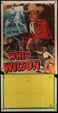 6a675 WHIP WILSON 3sh '49 great images of the cowboy with gun & riding his horse!
